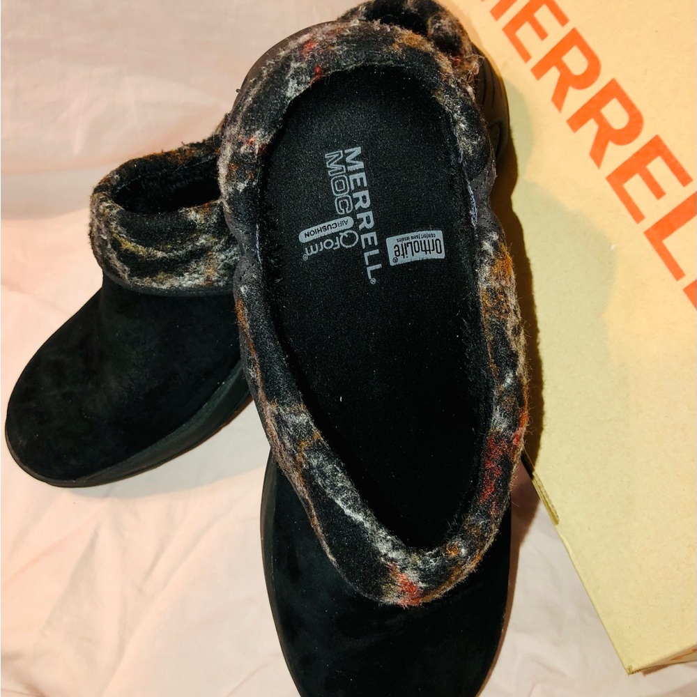 Encore Merrell Moccasin Clogs Moccasin Slippers Ripple Black ortholite Qform